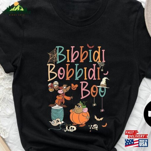 Bibbidi Bobbidi Boo Halloween Shirt Retro Jaq And Gus T-Shirt Pumpkin Sweatshirt Hoodie