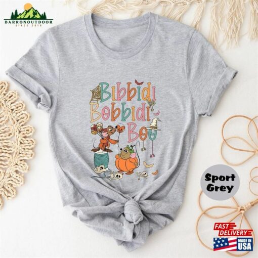 Bibbidi Bobbidi Boo Halloween Shirt Retro Jaq And Gus T-Shirt Pumpkin Sweatshirt Hoodie