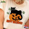 Black Cat Pumpkin Shirt Halloween Vintage Unisex Sweatshirt