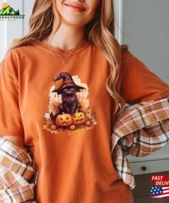 Black Cat Witches Hat Halloween Pumpkin Tshirt Spooky Season Gifts Witchy Shirt Sweatshirt Hoodie Black Cat Witches Hat Halloween Pumpkin Tshirt Spooky Season Gifts Witchy Shirt Sweatshirt Hoodie