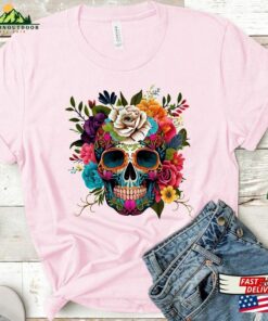 Bloom Skull Shirt Halloween 2023 Floral Boho Graphic Tee Sweatshirt Hoodie 3