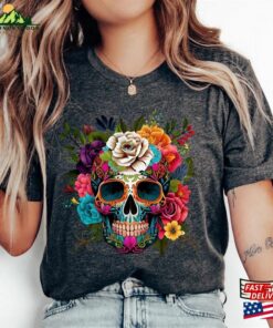 Bloom Skull Shirt Halloween 2023 Floral Boho Graphic Tee Sweatshirt Hoodie 4