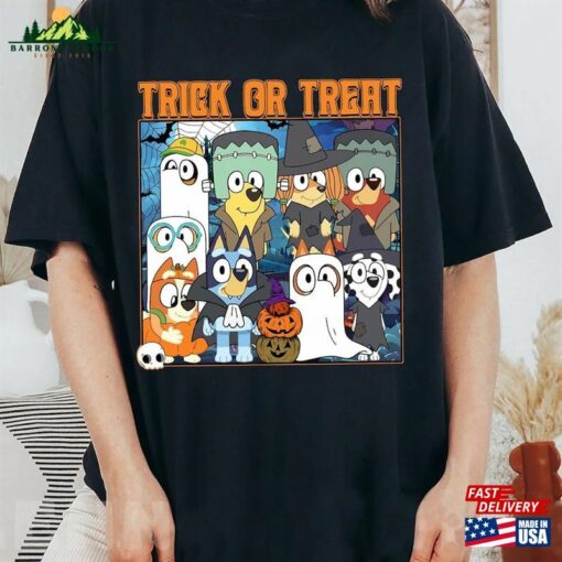 Bluey And Friends Halloween 2023 Trick Or Treat Comfort Colors® Shirt Clothes Sweatshirt Hoodie