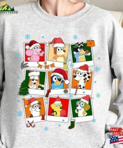Bluey Friends Family Merry Christmas 2023 T-Shirt Hoodie Unisex