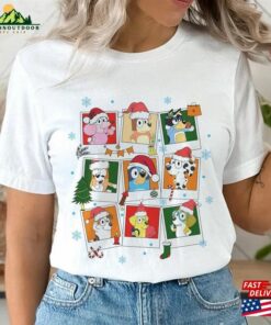 Bluey Friends Family Merry Christmas 2023 T Shirt Hoodie Unisex 3