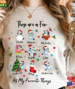 Bluey These Are A Few Of My Favorite Things Christmas Shirt Bingo Family Merry 2023 Matching T-Shirt Classic