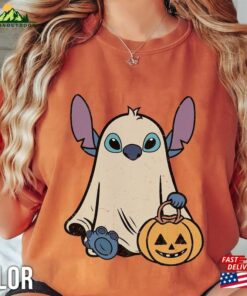 Bm® Stitch Ghost Halloween Comfort Color Shirt Retro Pumpkin Sweatshirt Mickey T-Shirt