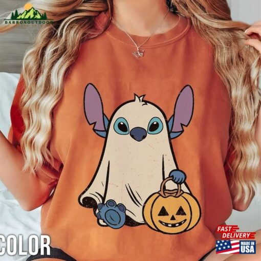 Bm® Stitch Ghost Halloween Comfort Color Shirt Retro Pumpkin Sweatshirt Mickey T-Shirt