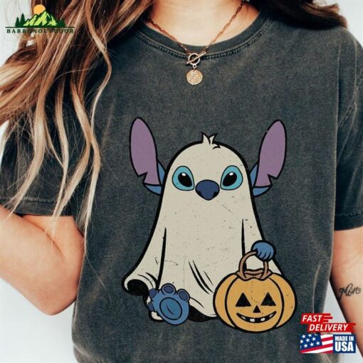 Bm® Stitch Ghost Halloween Comfort Color Shirt Retro Pumpkin Sweatshirt Mickey T-Shirt