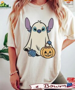 Bm(r) Stitch Ghost Halloween Comfort Color Shirt Retro Pumpkin Sweatshirt Mickey T Shirt 3
