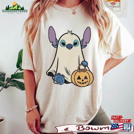 Bm® Stitch Ghost Halloween Comfort Color Shirt Retro Pumpkin Sweatshirt Mickey T-Shirt