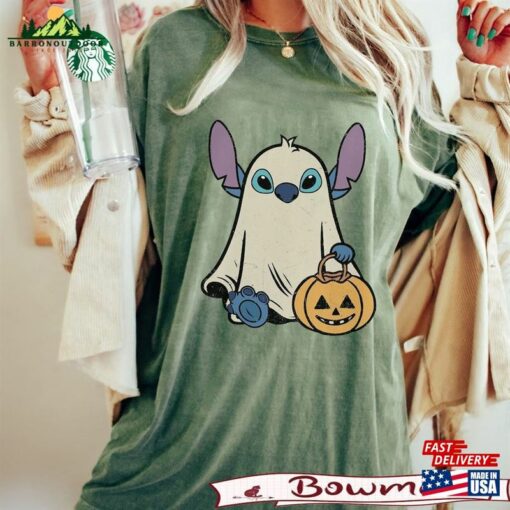 Bm® Stitch Ghost Halloween Comfort Color Shirt Retro Pumpkin Sweatshirt Mickey T-Shirt