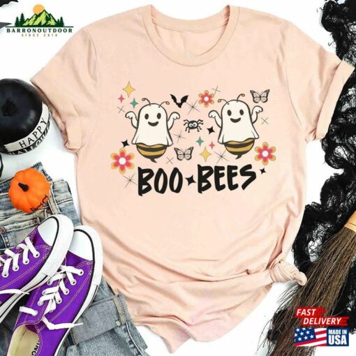 Boo Bees Halloween Shirt Funny Ghost Tee Spooky Season Hoodie Sweatshirt