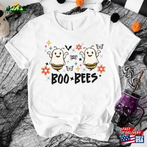 Boo Bees Halloween Shirt Funny Ghost Tee Spooky Season Hoodie Sweatshirt