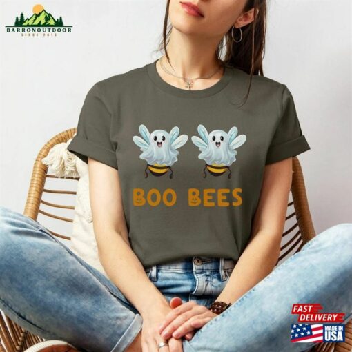 Boo Bees Shirt Cute Funny Halloween Gift For Women Spooky Season Ghost Tee T-Shirt Classic