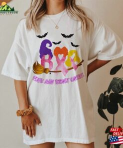 Boo CaNcer Ribbon Shirt WItch Broom Breast Awareness Tee Sweatshirt Unisex 3