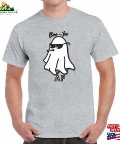 Boo Jee Af Grey Adult Novelty Halloween 2023 Short Sleeve Unisex Heavy Cotton T-Shirt Sweatshirt