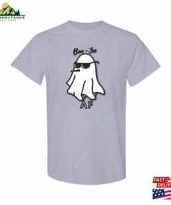 Boo Jee Af Grey Adult Novelty Halloween 2023 Short Sleeve Unisex Heavy Cotton T-Shirt Sweatshirt