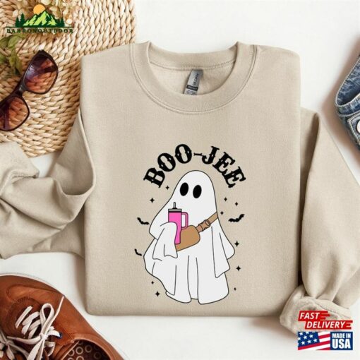 Boo Jee Shirt Cute Funny Halloween Sweater Ghost T-Shirt Sweatshirt
