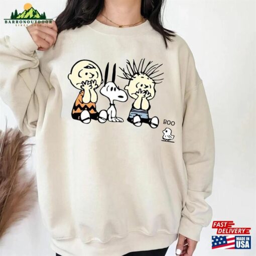 Boo Scary Halloween Crewneck Sweatshirt Snoopy And Friends Trick Or Treat Dog T-Shirt Hoodie