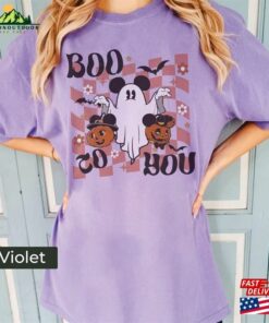 Boo To You Mickey Ghost Comfort Color Shirt Trick Or Treat Spooky Season Sweatshirt Classic