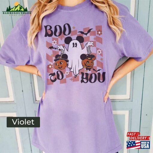 Boo To You Mickey Ghost Comfort Color Shirt Trick Or Treat Spooky Season Sweatshirt Classic