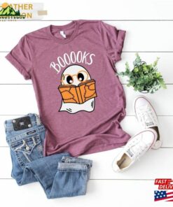 Booooks Shirt Bookworm Gift Halloween Party Teacher T-Shirt Sweatshirt