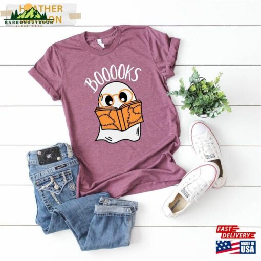 Booooks Shirt Bookworm Gift Halloween Party Teacher T-Shirt Sweatshirt