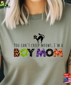 Boy Mom Halloween T-Shirt Cat Lover For Spooky Crewneck Classic