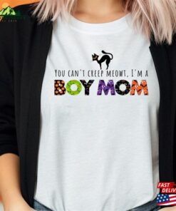 Boy Mom Halloween T-Shirt Cat Lover For Spooky Crewneck Classic