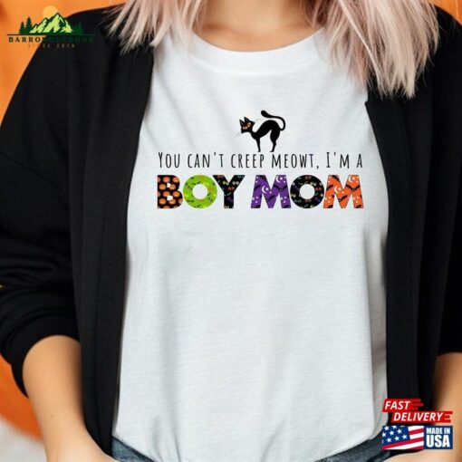 Boy Mom Halloween T-Shirt Cat Lover For Spooky Crewneck Classic