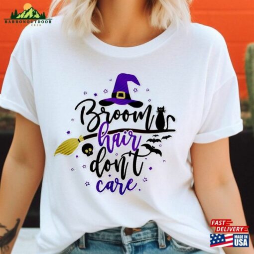 Broom Hair Funny Witch T-Shirt Vintage Halloween Witchy Crewneck Sweatshirt Classic