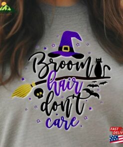 Broom Hair Funny Witch T-Shirt Vintage Halloween Witchy Crewneck Sweatshirt Classic