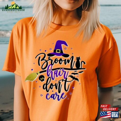 Broom Hair Funny Witch T-Shirt Vintage Halloween Witchy Crewneck Sweatshirt Classic