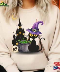 Cat Halloween Sweatshirt Witch Shirt Sweater Classic Cat Halloween Sweatshirt Witch Shirt Sweater Classic