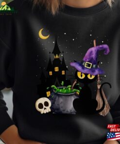 Cat Halloween Sweatshirt Witch Shirt Sweater Classic