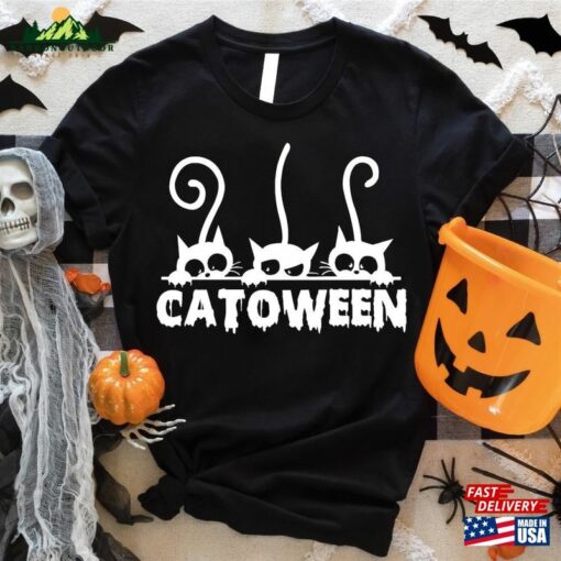 Catoween Shirt Black Cat Halloween 2023 Gift Unisex Classic