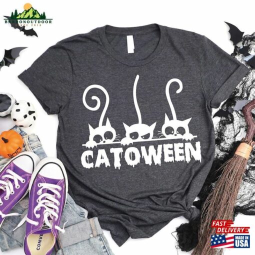 Catoween Shirt Black Cat Halloween 2023 Gift Unisex Classic