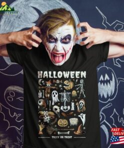 Celebrate Halloween 2023 Includes Witch Spooky Pumkin Cute Ghost Boo Creepy Zombie Skeleton Costume Matching Group T-Shirt Unisex Sweatshirt