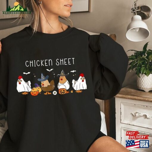 Chicken Halloween Shirt Ghost Chickens Tee Spooky Season Classic Sweatshirt