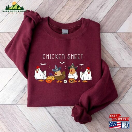 Chicken Halloween Shirt Ghost Chickens Tee Spooky Season Classic Sweatshirt