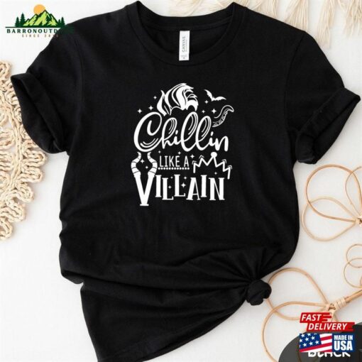 Chillin Like A Villain Shirt Halloween Outfit 2023 Shirts Hoodie Unisex