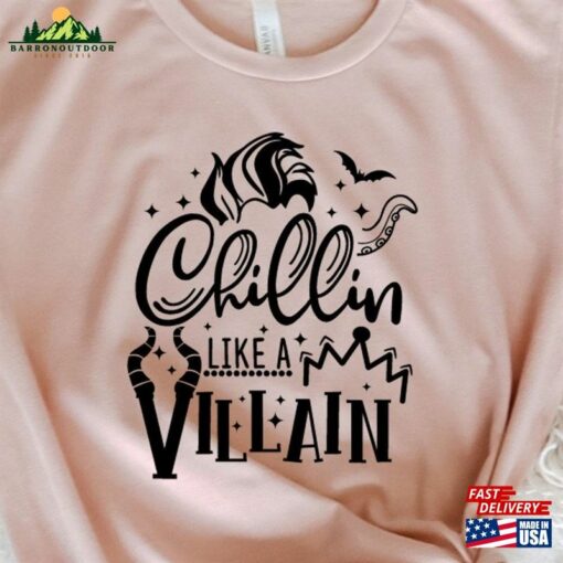 Chillin Like A Villain Shirt Halloween Outfit 2023 Shirts Hoodie Unisex