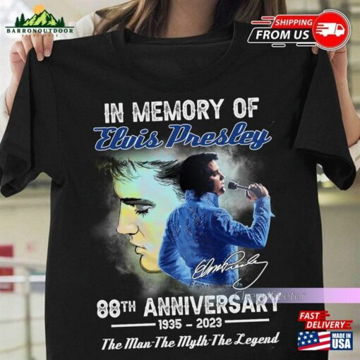 Christmas Gift In Memory Of Elvis Presley 88Th Anniversary 1935 2023 Shirt Hoodie T-Shirt