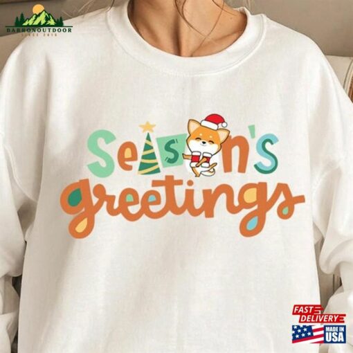 Christmas Sweatshirt Corgi Puppies Merry T-Shirt Unisex