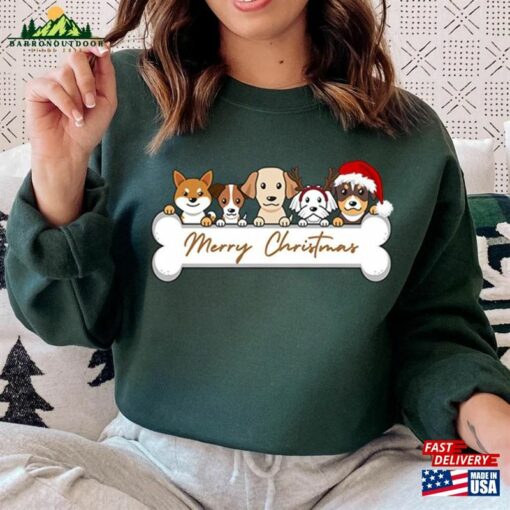 Christmas Sweatshirt Dog Bones Merry Unisex Classic