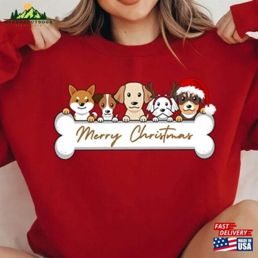 Christmas Sweatshirt Dog Bones Merry Unisex Classic