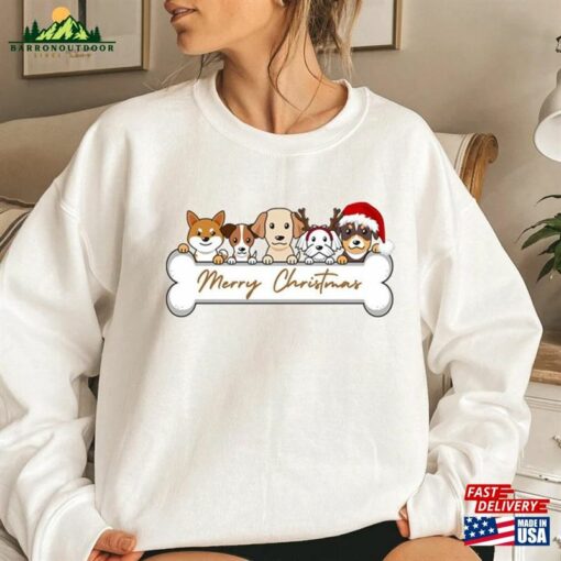 Christmas Sweatshirt Dog Bones Merry Unisex Classic