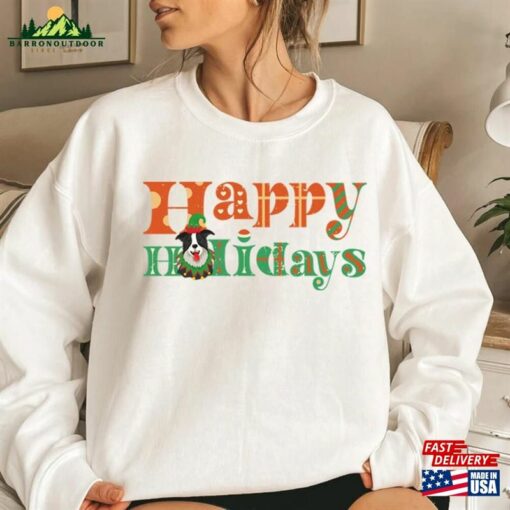 Christmas Sweatshirt Happy Holiday Merry Woofmas Classic