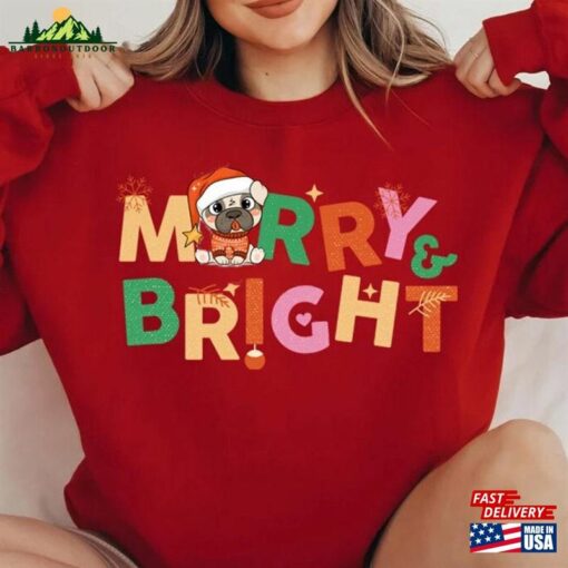 Christmas Sweatshirt Merry Bright Unisex